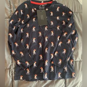 Triumph Over Tragedy Kids NWT Navy Dancing Bear Long Sleeve Tee Size 5